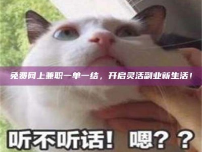 孟津免费网上兼职一单一结，开启灵活副业新生活！