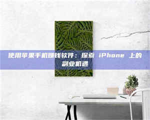 孟津使用苹果手机赚钱软件：探索 iPhone 上的副业机遇 第1张