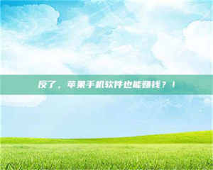 孟津反了，苹果手机软件也能赚钱？！ 第1张